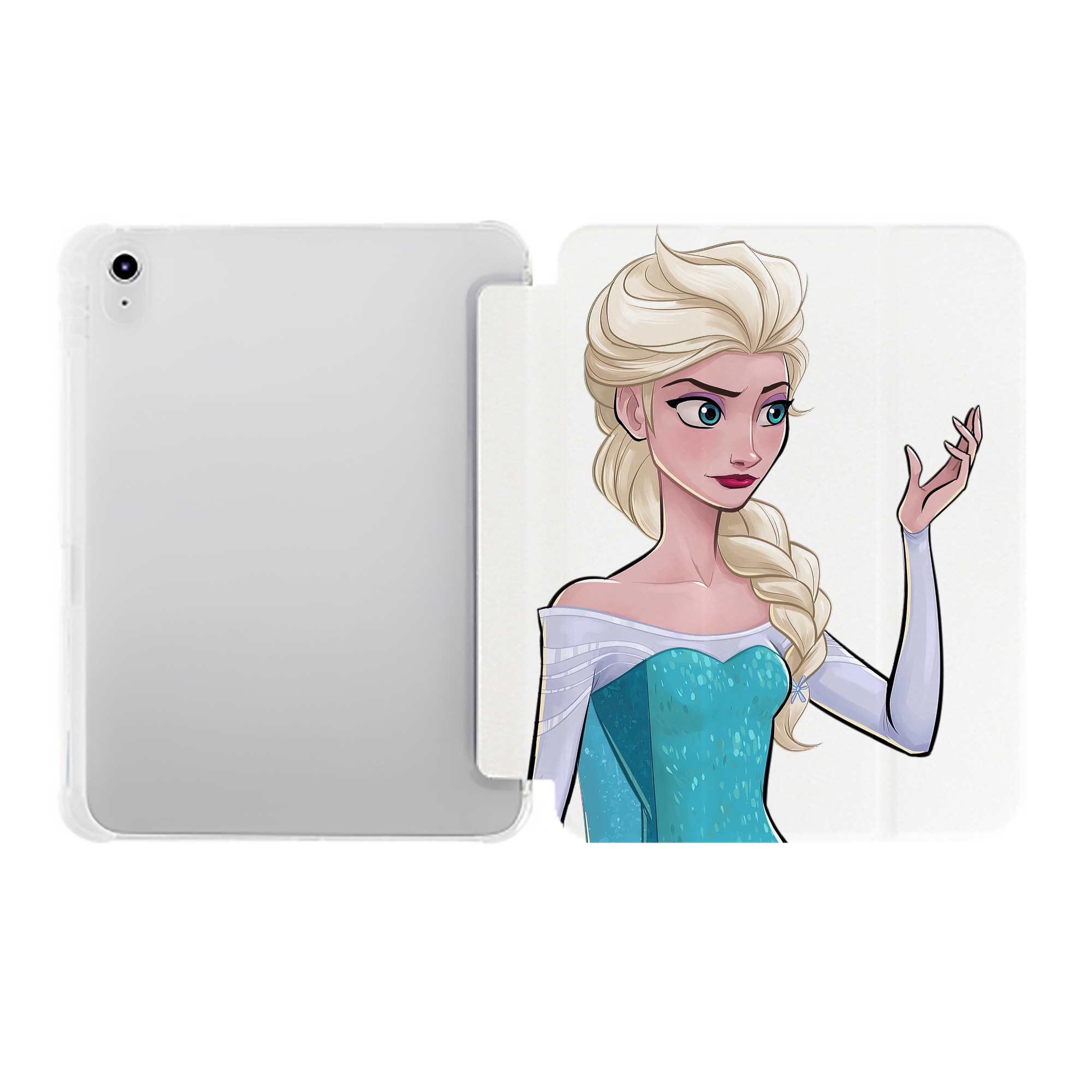 （画像用） アナと雪の女王 アンナ エルサ Frozen Anna Elsa IPad ケース ペン収納付き 三つ折りスタンド PUレザー×シリコン 対応機種9.5/10.5/10.9インチ